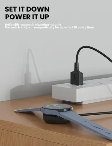 Vista 5 de Bicmice Cargador compatible con Samsung Galaxy Watch 7/Ultra/FE/6/6 Classic/5/5 Pro/4/4 Classic/3/Active 2/Active Cable de carga USB Cable Dock