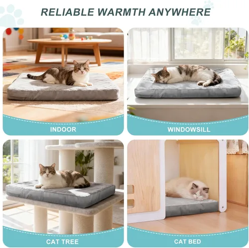 Vista 4 de Explore Land Funda Impermeable para Cama de Perro Lavable a Máquina Funda de Repuesto Esponjosa para Cama de Perro para Gato, 20Lx15Wx3H pulgadas