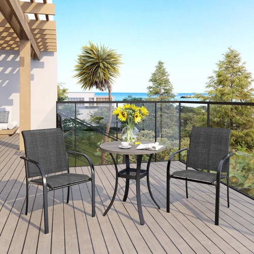 Vista 123 de VICLLAX Juego de comedor de patio de 7 piezas para 6, juego de muebles de exterior incluye mesa rectangular de 59 pulgadas para exteriores y 6