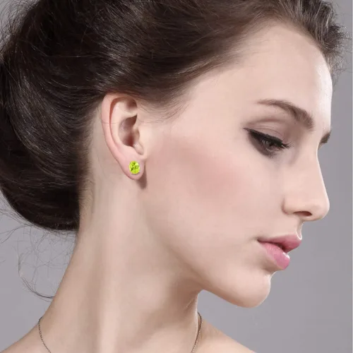 Vista 305 de Gem Stone King Aretes de oro de 14 quilates con piedra natal ovalada de 0.315 x 0.236 in Aretes de oro para mujer