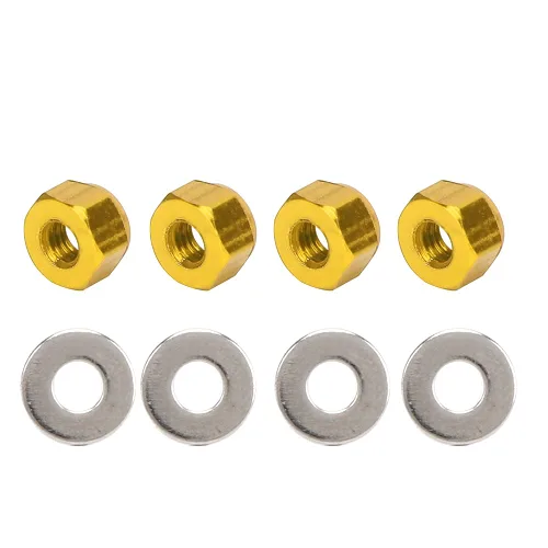 Tuercas de rueda RC, tuercas de rueda de automóvil RC de aluminio de 0.197 in, tuercas de rueda RC tuerca de bloqueo hexagonal con junta para Wltoys