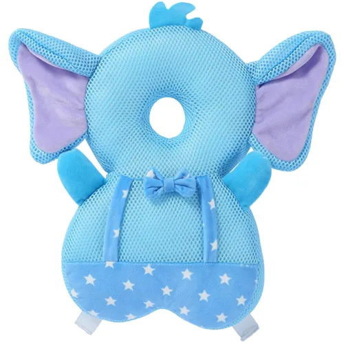 Vista 17 de Protector de cabeza para andador de bebé, ajustable, mochila de protección para la cabeza del bebé, almohadilla de seguridad (elefante)