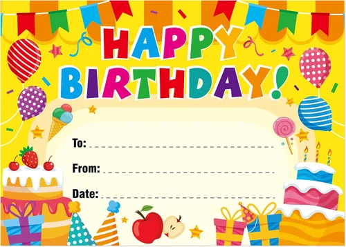 WaaHome Certificados de feliz cumpleaños para estudiantes, niños, aula, 30 tarjetas de regalo de cumpleaños para estudiantes de profesores,