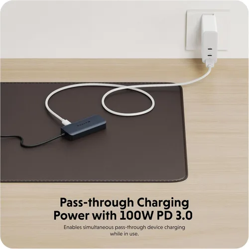 Vista 5 de HyperDrive Next Hub USB C de 4 Puertos para Mac, PC, Chromebook con HDMI 4K60Hz, 2 USB-A, Hub USB C 10Gbps, Puertos USB-C 10Gbps 100W de Entrega