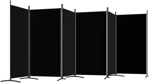 Vista 105 de vidaXL Divisor de habitación de 5 paneles en color blanco, ideal para dormitorio, sala de estar, apartamento de estudio, hecho de material de tela