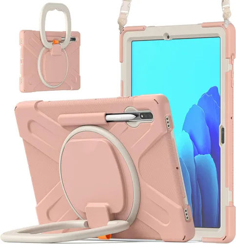 Vista 24 de Funda de rotación 360 para Samsung Galaxy Tab S6 Lite de 10.4 pulgadas, resistente, soporte de anillo giratorio, correa de transporte, correa