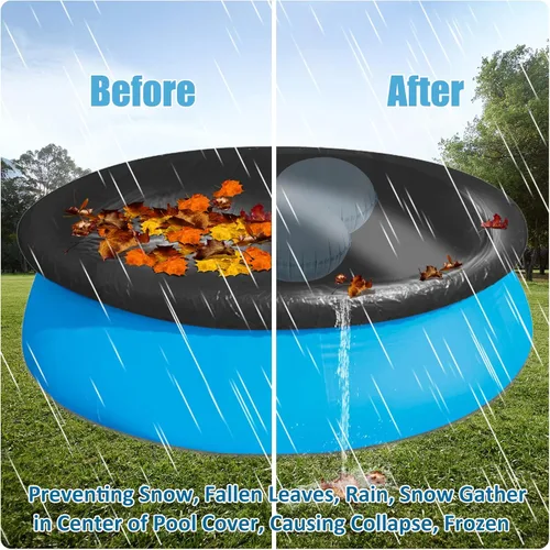 Vista 2 de Almohadas de piscina para piscinas sobre el suelo, 4 pies de diámetro, almohada de aire de piscina resistente de 0.016 in de grosor, kit de invierno