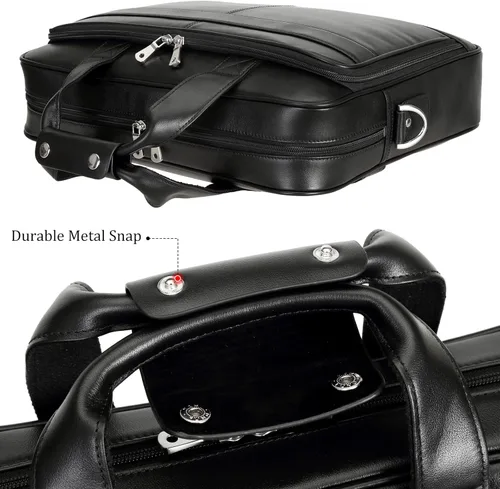 Vista 5 de Polare Full Grain Leather 16.5'' Laptop Bag Briefcase for Men Business Messenger Work Bag Fits 15.6'' Laptop