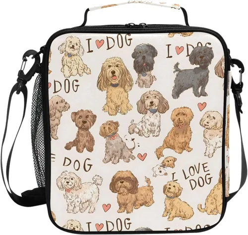 Vista 23 de MNSRUU Lunch Bags for Boys Girls, Wolf Reusable Insulated Lunch Box Thermal Meal Tote Kit, Cooler Bag Organizer with Adjustable Shoulder Strap