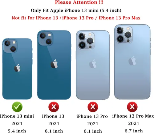 Vista 2 de Funda para iPhone 13 Mini con cubierta para lente de cámara, protector de pantalla HD, doble capa de protección contra caídas de grado militar