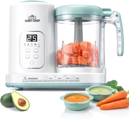 Baby Food Maker Pro Steamer Blender: Mezcla de vapor automática 4 en 1 y máquina de puré con autolimpieza para preparar comidas saludables para