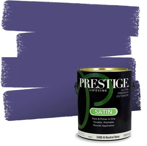 Vista 110 de PRESTIGE Pinturas de pintura interior e imprimación en uno, 1 galón, plano, combinación comparable de Sherwin Williams* Kimono Violet*