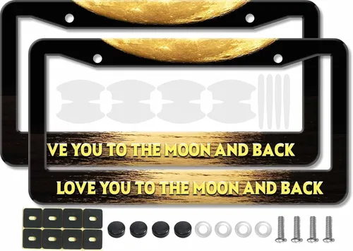 Vista 9 de 1 marco de placa de matrícula con patrón de líneas abstractas para hombres y mujeres, soportes universales de metal abstracto para placa