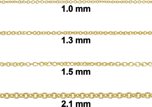 Vista 2 de Kooljewelry Collar de cadena de cable con relleno de oro amarillo o blanco de 14 quilates para mujeres y hombres