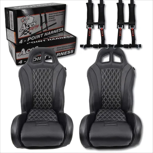 Vista 5 de Asientos de suspensión Apex para Polaris RZR (Asientos tipo cubo (par) delantero/trasero, azul)