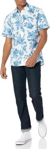 Vista 5 de Tienda Essentials - Camisa de manga corta para hombre, ajuste regular, estampada