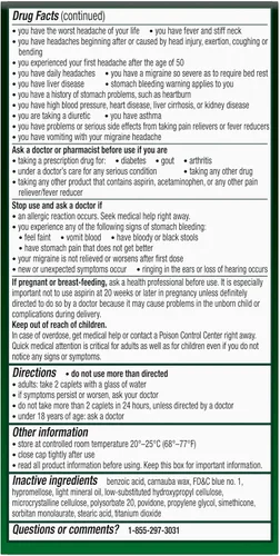 Vista 10 de Excedrin Comprimidos para aliviar la migraña para aliviar los síntomas