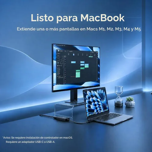Vista 5 de Plugable Adaptador de gráficos de video USB 3.0 a DisplayPort 4K UHD para múltiples monitores de hasta 3840x2160 compatible con Windows 11,10, 8.1