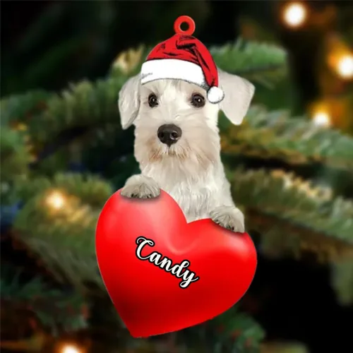 Vista 88 de Amantes de los perros de Navidad, corazón de perro de Navidad disponible para muchos perros Malamute de Alaska, adorno de Navidad, adorno