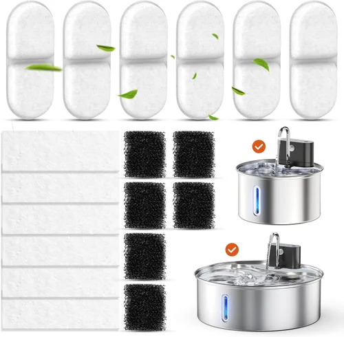 Vista 11 de Fuente de agua inalámbrica para gatos de acero inoxidable con sensor de 3.5L/118 onzas, funciona con pilas, dispensador de agua automático