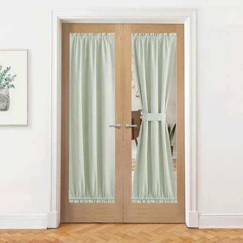 Vista 25 de NICETOWN Cortinas de Lino para Puerta Lateral - Cortinas Opacas con Aislamiento Térmico para Puerta Delantera Francesa para Sombra Pequeña