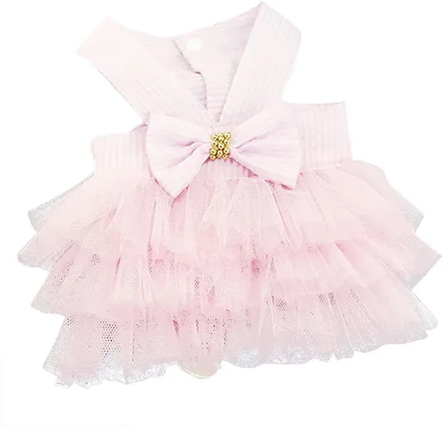 Vista 19 de Vestido de perro arnés para niña, ropa Yorkie para perros pequeños, vestidos para cachorros y niñas, vestido tutú pequeño