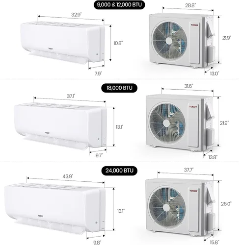 Vista 6 de TOSOT Aire acondicionado mini-Split de 18,000 BTU, sistema de calefacción de unidad de CA con inversor sin conductos habilitado para Wifi