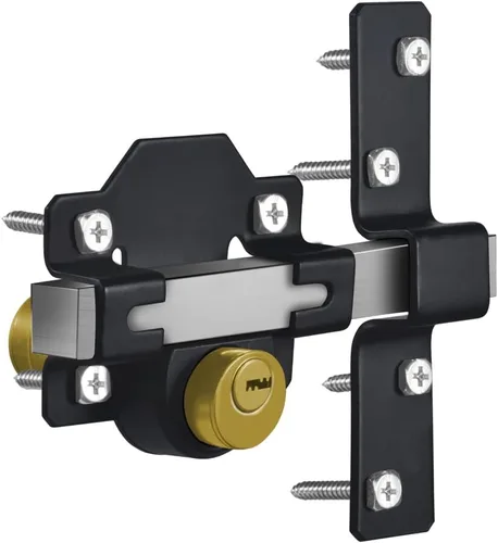 Vista 6 de Cerradura de puerta de granero, 2 pulgadas, cerradura de puerta de cerca, pestillo de puerta de doble cara, cerradura de puerta de cobertizo