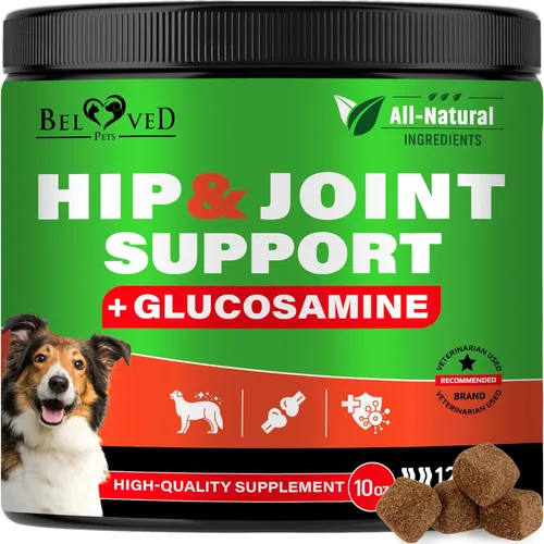 Suplemento de cadera y articulaciones para perros y artritis para aliviar el dolor - Glucosamina condroitina MSM masticables suaves para perros