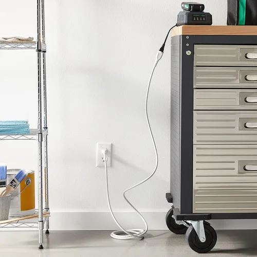 Vista 5 de Yaxa Basics Cable de extensión, 10 pies, extensor de tomacorriente de 3 clavijas, cable de extensión para interiores, 13 amperios, 125V, blanco