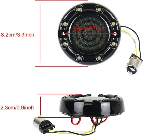 Vista 3 de ZYTC 3 1/4 "LED intermitentes con luz corriente estilo bala frontal 1157 LED kit de señal de giro ámbar blanco para Harley Davidson caja negra