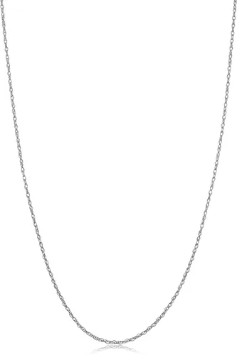Vista 8 de Kooljewelry Collar de cadena de cuerda de oro blanco sólido de 14 quilates