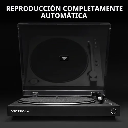 Vista 2 de Victrola Automático – Tocadiscos Bluetooth completamente automático – Cartucho Audio Technica ATN3600L, reproductor de vinilos de 2 velocidades Negro