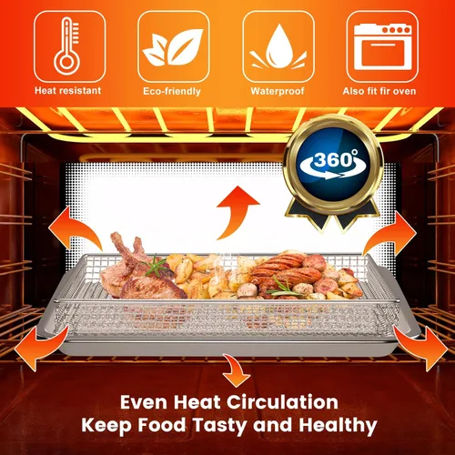 Vista 7 de Accesorios para freidora de aire Gourmia GAF838 GAF856 GAF826, freidora de aire, antiadherente de 9.8 x 9.8 pulgadas, piezas de repuesto