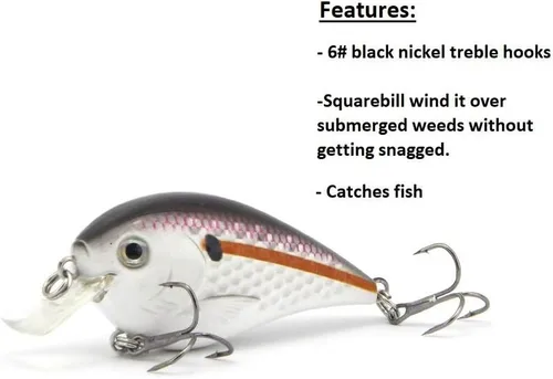 Vista 5 de Crankbait para pesca de lubina pulgadas de buceo poco profundo Crank Bait Square Bill Cranking Señuelos de pesca