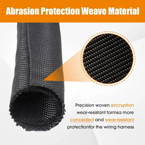 Vista 6 de Funda de alambre trenzado dividido para cables automotrices, cable de audio y video, cuerdas de múltiples cables, cubierta de protección organizada