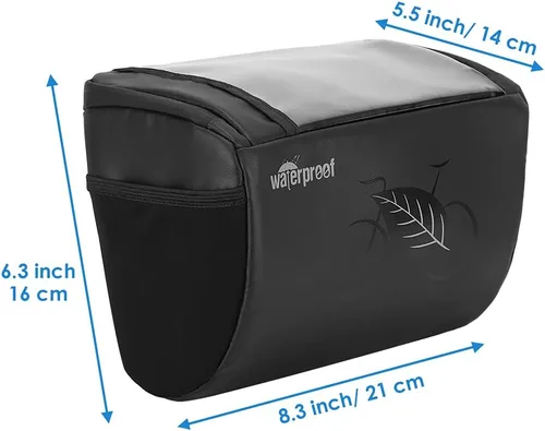 Vista 5 de WOTOW Bolsa de Manillar Impermeable para Bicicleta, Bolsa de Cesta Frontal con Soporte para Teléfono de Pantalla Táctil, Bolsa de Almacenamiento