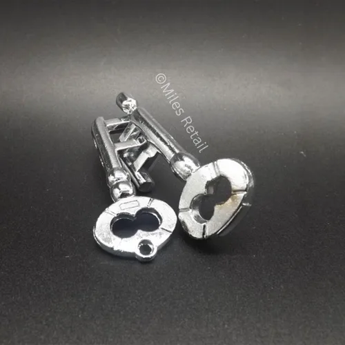 Vista 6 de MilesMagic Rompecabezas de llave de molde de mago Llaves de enclavamiento de metal que vincula el truco de magia de desvinculación