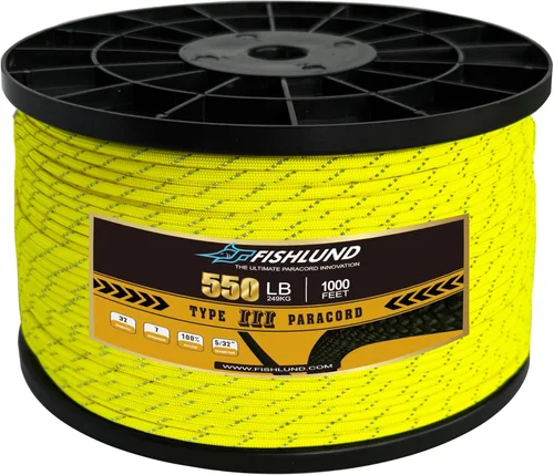 Vista 31 de Paracord 550 lb, cuerda de paracaídas de 7 hebras de 50 pies, 4 mm, de nailon, para camping, verde militar