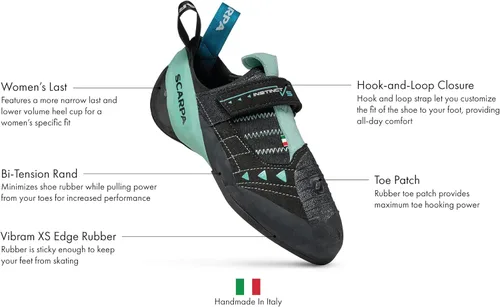 Vista 2 de SCARPA Instinct VS Zapatillas de escalada para deporte escalada y roca, de bajo volumen, ajuste específico para mujer