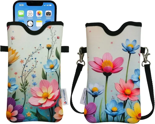 Vista 43 de Tainada Funda Estuche Bolsa de Neopreno para Teléfono para Hombres y Mujeres con Correa Cruzada/Cordón para el Cuello para iPhone 17/16/15 Pro Max