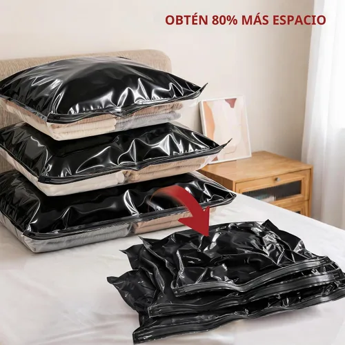 Vista 3 de Travel Vacuum Bags for Clothing with Cordless Pump 18 Combo, Black