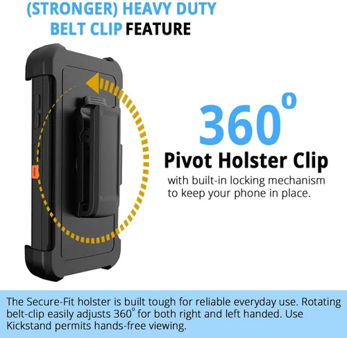 Vista 3 de Defender - Funda diseñada para iPhone 12 Pro Max, funda protectora híbrida a prueba de golpes, diseño de doble capa, cubierta dura compatible