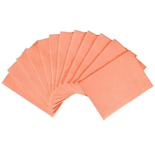 Vista 35 de JMU 1000 baberos dentales, 2 capas de pañuelo 1 capa de película, baberos dentales negros desechables a granel de 33 cm x 45,7 cm, baberos