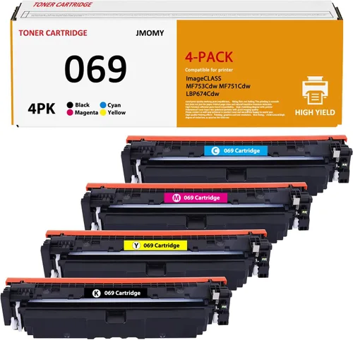069 - Cartucho de tóner compatible con Canon 069 069H para impresora imageCLASS MF753Cdw MF751Cdw LBP674Cdw serie 4 unidades (BK/C/Y/M)