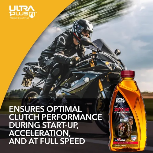 Vista 5 de ULTRA 1PLUS 4T 20W-50 mezcla sintética aceite de motocicleta API SL JASO MA2-20W50 aceite de motor, 3 cuartos