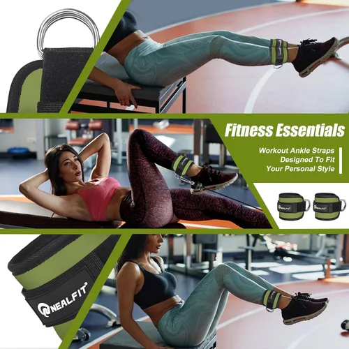 Vista 5 de NEALFIT Ankle Strap for Cable Machine, Gym Ankle Cuff for Kickbacks, Leg Extensions, Glute Workouts, Booty Hip Abductors Exercise for Women and Men