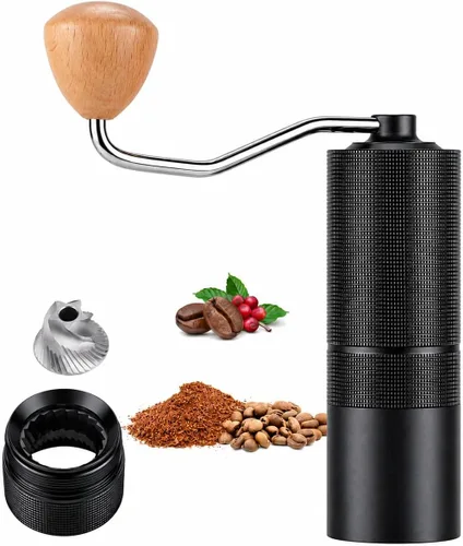 C38 - Molinillo de café manual, rebaba de acero inoxidable de 1.496 pulgadas, más de 36 ajustes de molienda, para expreso, vertido y prensa francesa