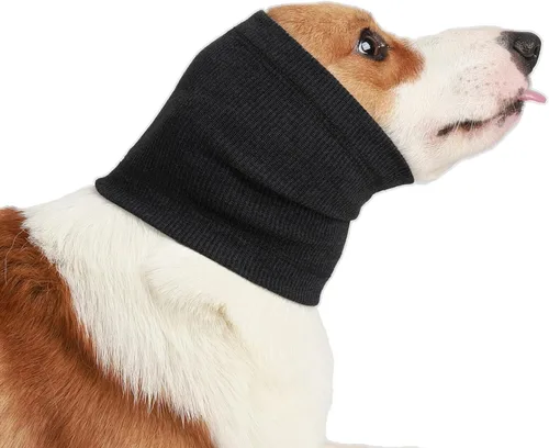 Envolturas para las orejas sin sacudidas para perros, suave con capucha calmante para perros, orejeras para ansiedad, aseo, baño, natación, Negro