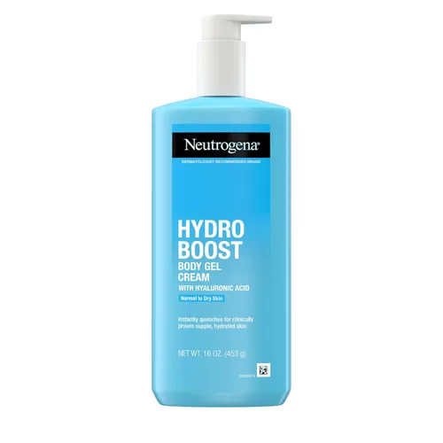 Neutrogena Hydro Boost - Crema de gel corporal, loción corporal hidratante con ácido hialurónico para piel normal a seca, hidratante ligera sin